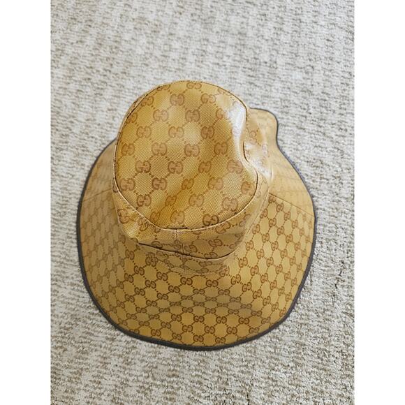 Gucci Brown GG Monogram Leather Bucket Hat w/ Tags XS main image 11